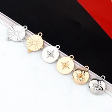 5 шт золотые серебряные винтажные в форме компаса Звезда Сплав амулеты серьги фурнитура Diy гексаграмма Серьги капли подвески для ожерелья браслета ювелирные изделия