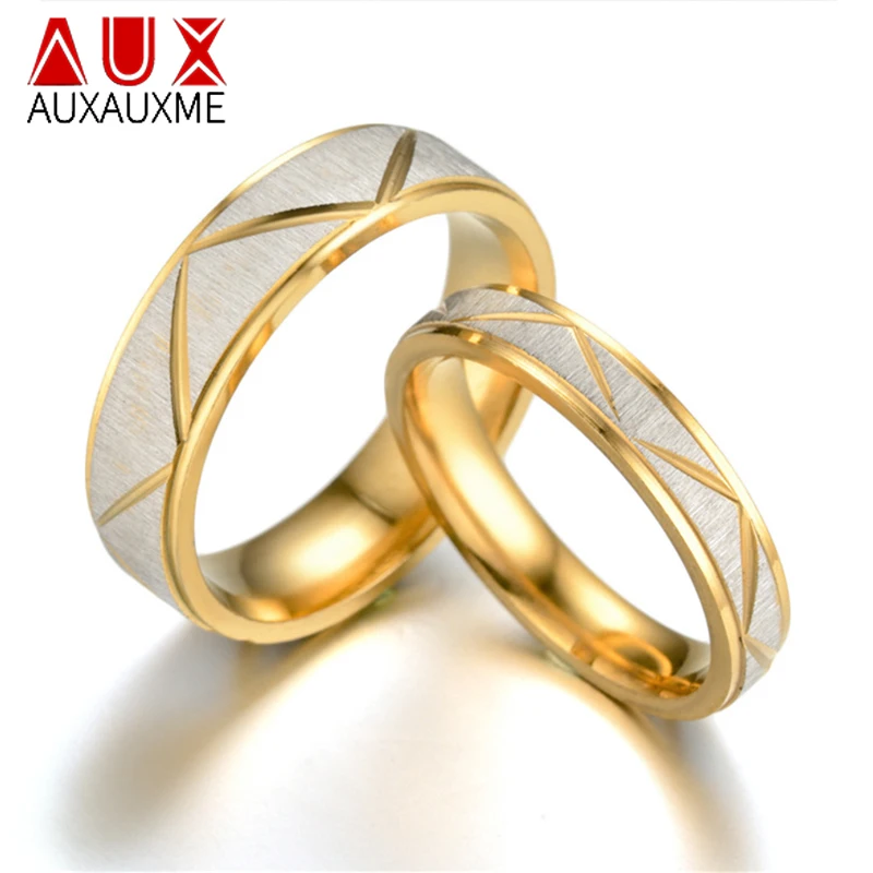 Auxauxme-anillo de acero inoxidable para parejas, anillos de boda para hombres y mujeres, regalo de compromiso, 6mm
