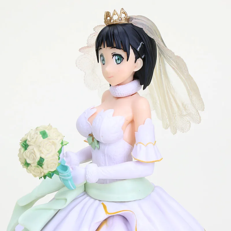 21 см аниме EXQ Sword Art Online Yuuki Asuna Asada Shino Kirigaya Suguha Свадьба Ver. ПВХ фигурка SAO модель игрушки