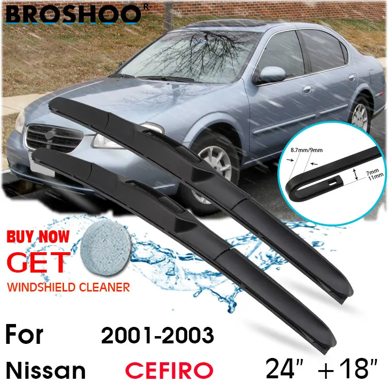 

Car Wiper Blade Front Window Windscreen Windshield Wiper Fit Blades Accessories For Nissan CEFIRO 24"+18" 2001-2003