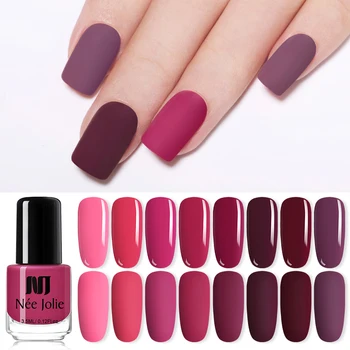 

NEE JOLIE 60 Colors Solid Color Matting Nail Polish Nail Color Pink Nail Art Oily Varnish DIY