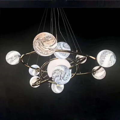 

Postmodern Wandering Earth Design Pendant Lights Nordic LED Hanging Lamps Living Room Suspended Luminaires Home Lighting Fixture