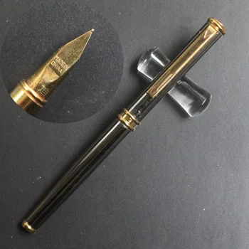 

Old Stock PD Fountain Pen Gun Gray Metal Ink Pen Aerometric Filler Fine Nib Golden Clip Office school supplies Writing