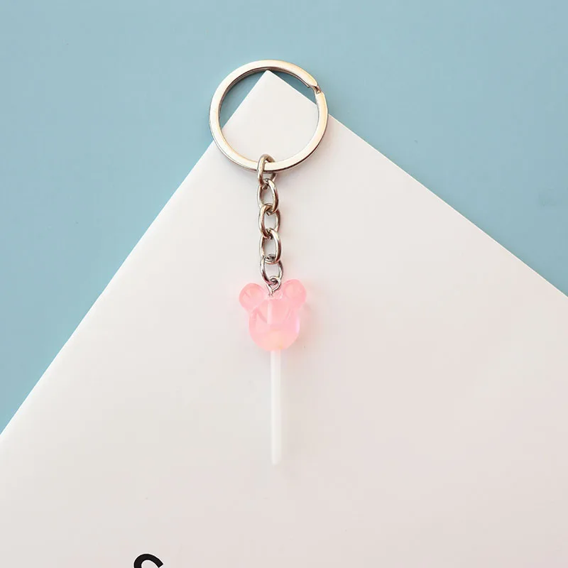 pink A Милые поделки из смолы круглые конфеты леденец Брелки Подвеска сумка для телефона и ключа кольцо брелок аксессуары ювелирные изделия подарок для женщин - Цвет: pink A