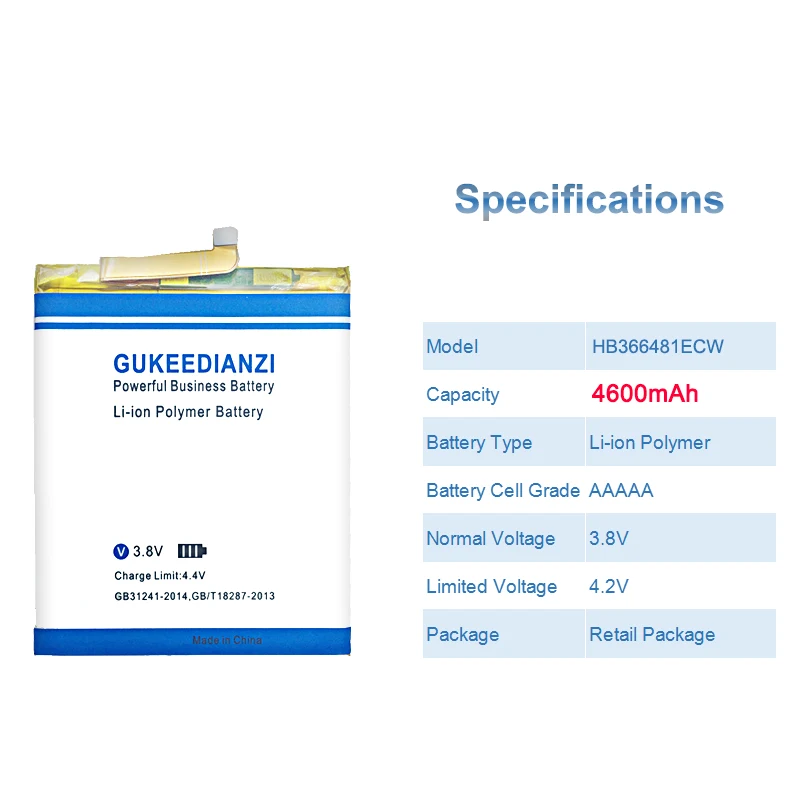 GUKEEDIANZI HB366481ECW для huawei P9/p9 Lite/honor 8/P10 Lite/y6 II/P8 Lite /P20 Lite/p9lite аккумулятор 4600 мАч+ внешний аккумулятор - Цвет: battery free tool