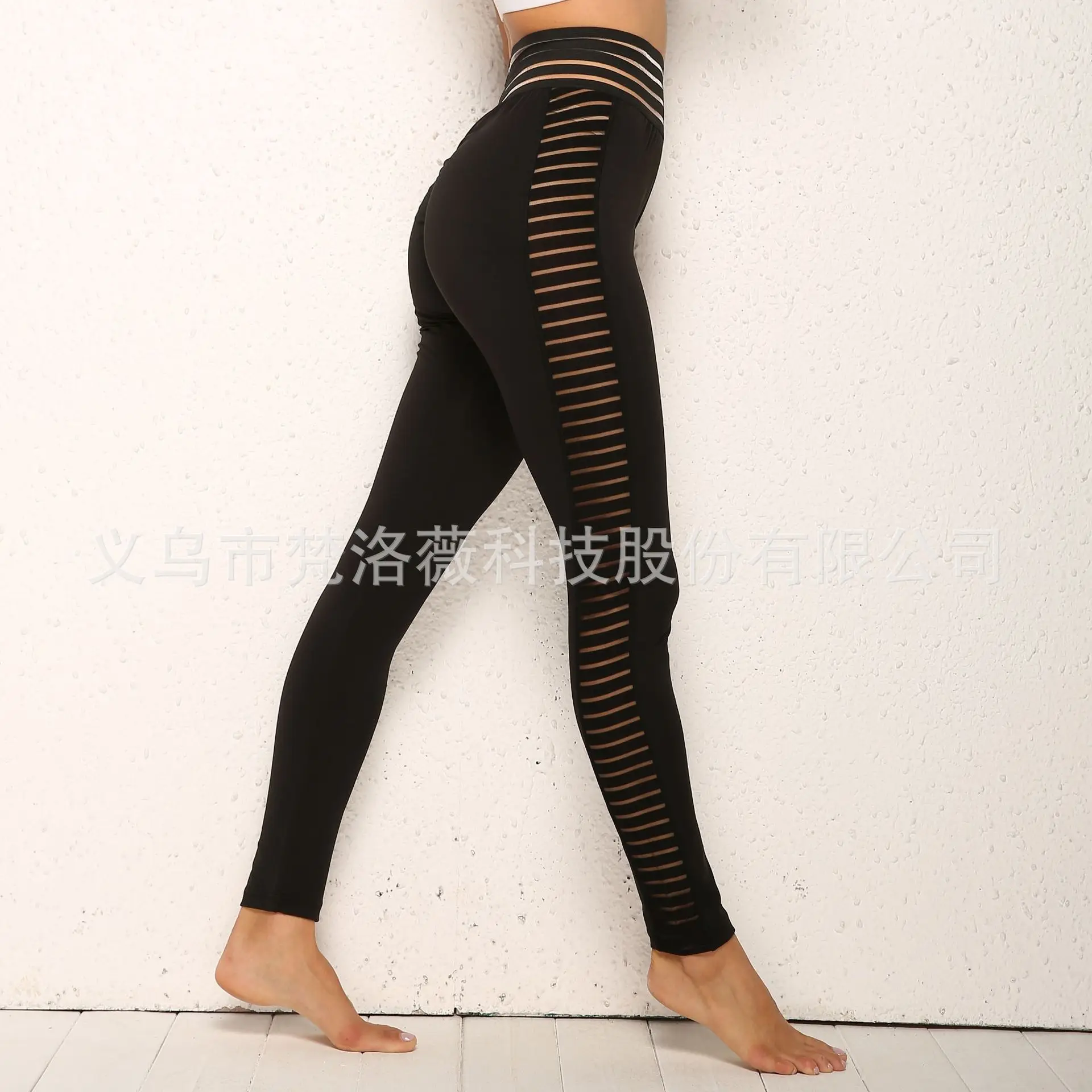 

Europe And America 2019 Hot Sales Hot Selling Side Edge Gauze Joint Yoga Pants Sports Leggings Women's