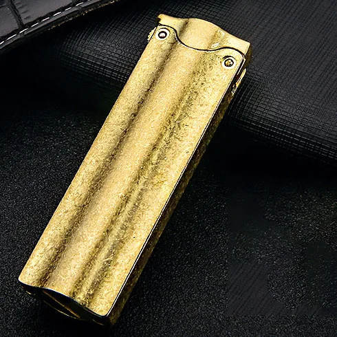 GOLD 1 Индивидуальная Ретро металлическая керосиновая зажигалка, шлифовальный круг, зажигалка, портативная бензиновая зажигалка, гаджеты для мужчин, инструмент для улицы - Цвет: GOLD 1