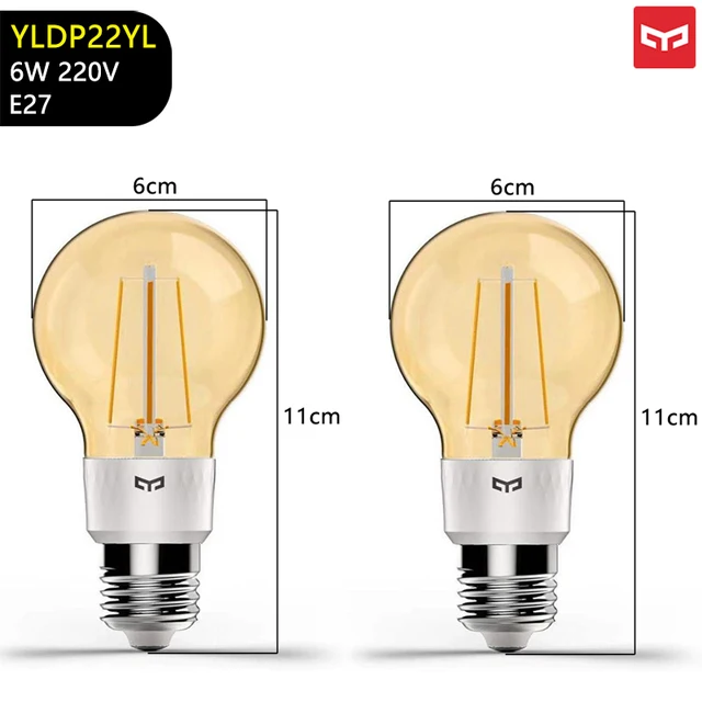 Original Yeelight Smart LED Bulb E27 6W Home Life Filament Light Wifi Remote Control Work With Mijia APP Google Assistant Alexa 