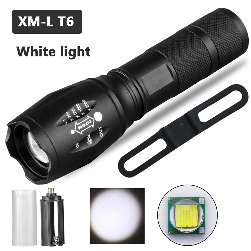 Z90+ 8000LM XM-L2 U3 T6 Q5 мощный Водонепроницаемый тактический светодиодный вспышка светильник Портативный фонарь светильник Lanternas 18650 типа AA или AAA батарея - Испускаемый цвет: White T6
