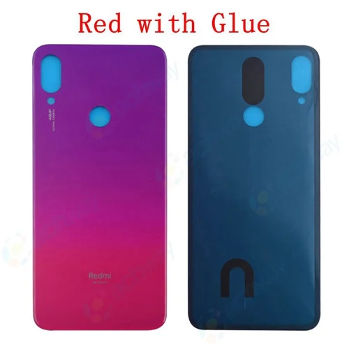 Red Новинка для Redmi Note 7 Pro задняя крышка батарейного отсека задняя крышка стекло для Xiaomi Redmi Note7 Крышка батарейного отсека Корпус чехол с клеем - Цвет: Red