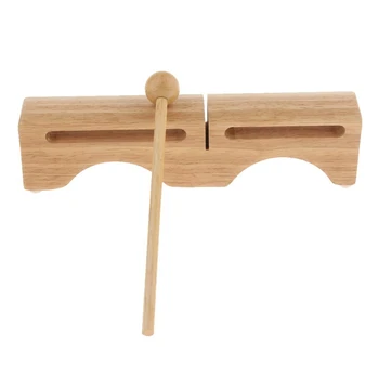 

Wooden Percussion Rhythm Blocks with Mallet for Early Preschool Education Is Great Gift for Children to Learn Rhythm