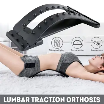 

Lumbar Corrector Magic Professional 18 Massage Points Black ABS Relaxation Neck Masager Back Care Tensioner Orthosis Effective