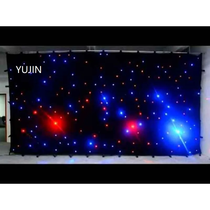 DJ Booth Skirt Star Cloth фасадный экран RGBW светодиодный 2x3 м DMX пульт дистанционного управления