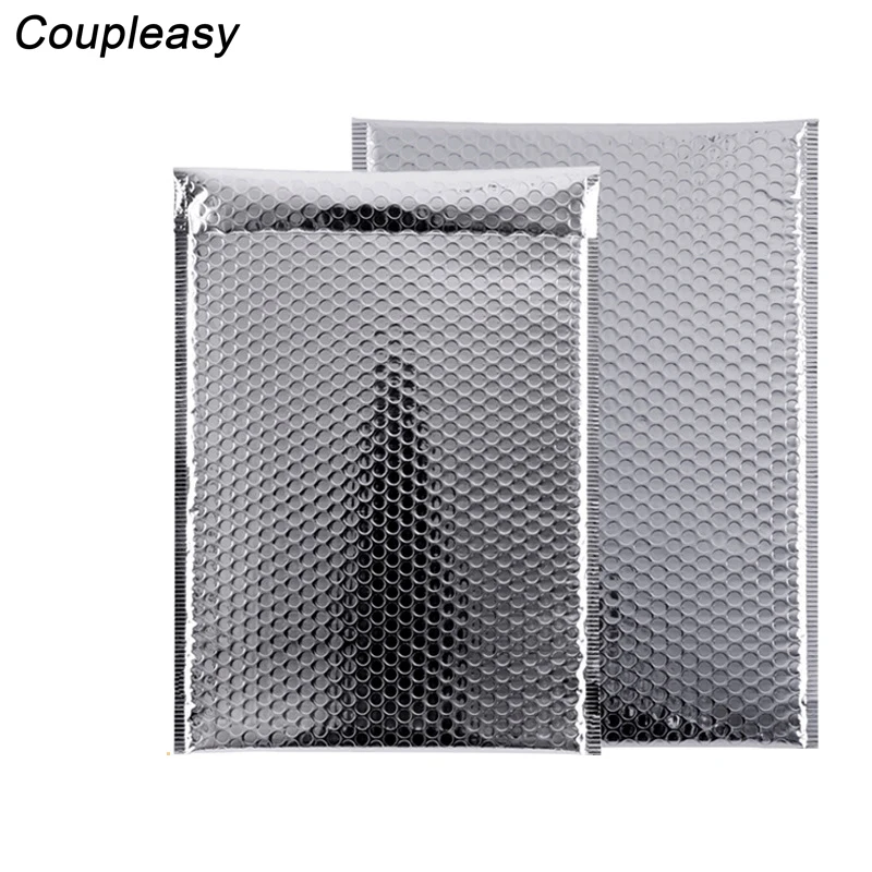 100pcs/lot Silver Bubble Envelopes Bags Mailers Padded Shipping Envelope With Waterproof Mailing Bag Business Supplies | Канцтовары для