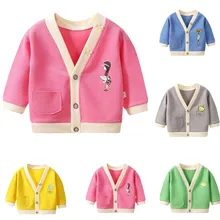 

8M-5Y Autumn Winter Kids Warm Coat Baby Girls Boys Clothes Sweater Outerwear Cute Ear Button Solid Thick Knit Cardigan Jacket #4