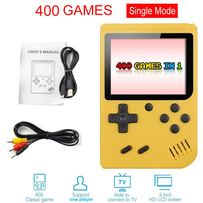 2021 3.0 Inch Retro Portable Mini Handheld Video Game Console 8-Bit Color LCD Kids Player Built-in 400 Games For Christmas Gift 