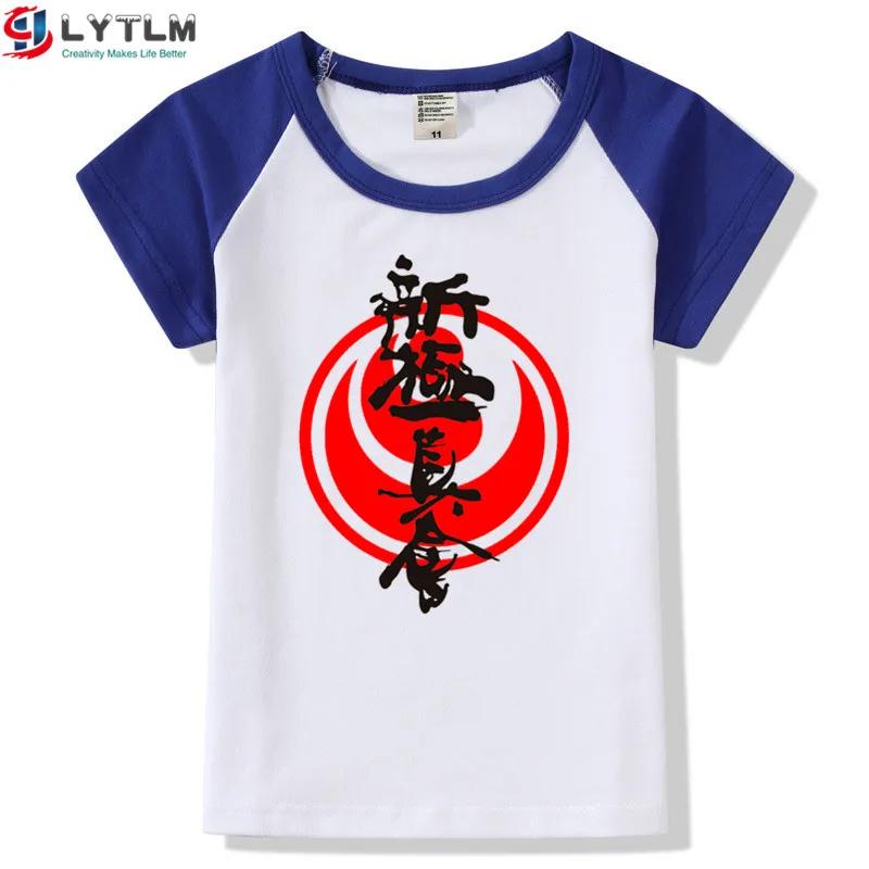 LYTLM каратэ футболка Дети каратэ сетокан футболки Kyokushin Karate футболки для мальчиков, спортивная одежда, малыши, Маленькие Мальчики Топы И Футболки Для Девочек - Цвет: DX Raglan Blue