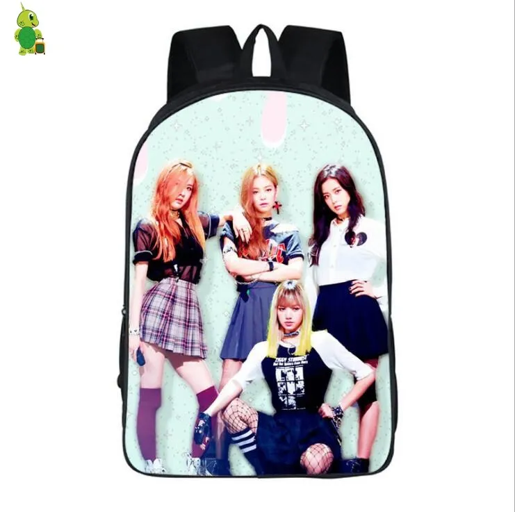 Kpop Черный Розовый Рюкзак Школьные сумки для подростков мальчиков девочек Jisoo/Jennie/Rose/Lisa дорожные сумки Повседневный рюкзак для ноутбука - Цвет: 25