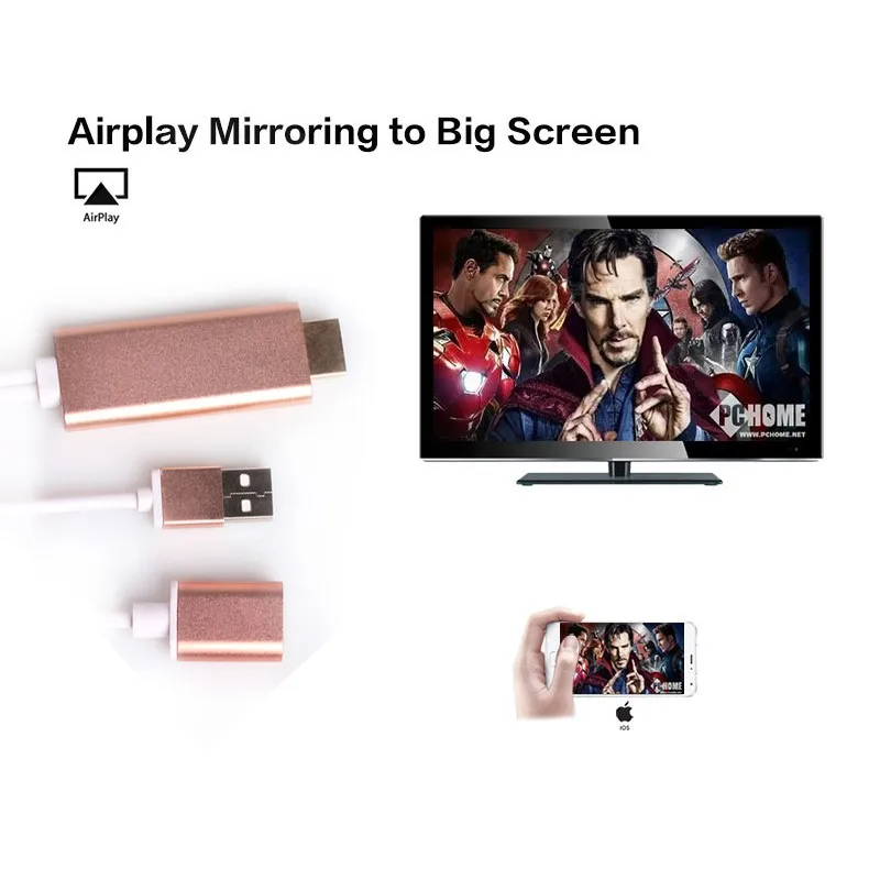 HD синхронизация экраны кабель передачи цифровой HDMI медиа видеостример зеркальная линия IOS/Android USB Женский и HDMI в