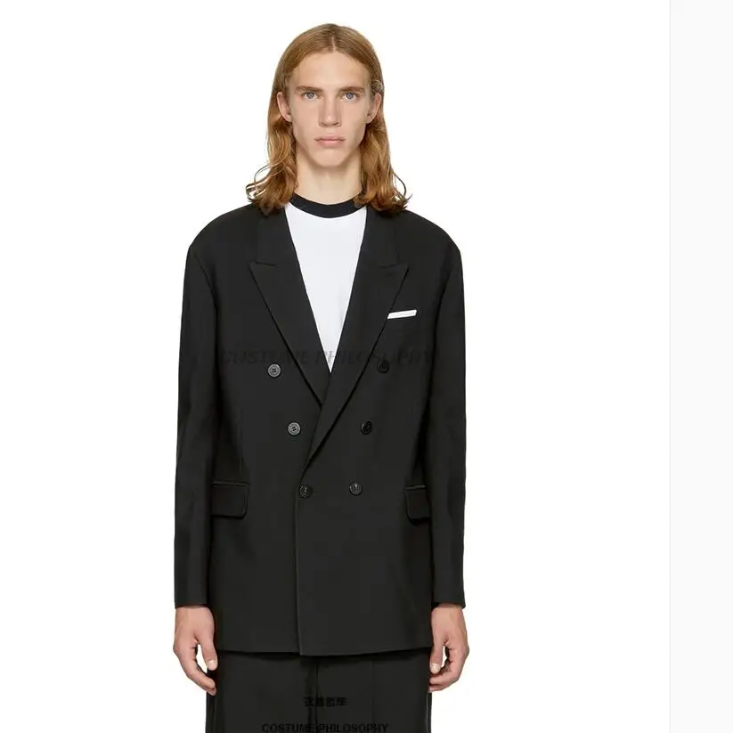 Mens Suit Jacket For Singers Suits Big Sizes Asymmetrical Edging Multi-layer Casual High Street Designer Blazers Stage Costumes