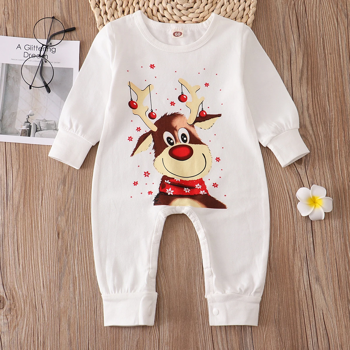 Matching Pajamas Xmas Family Cute Deer Adult Kid Baby Matching Outfits Christmas Pj's Dog Clothes Scarf