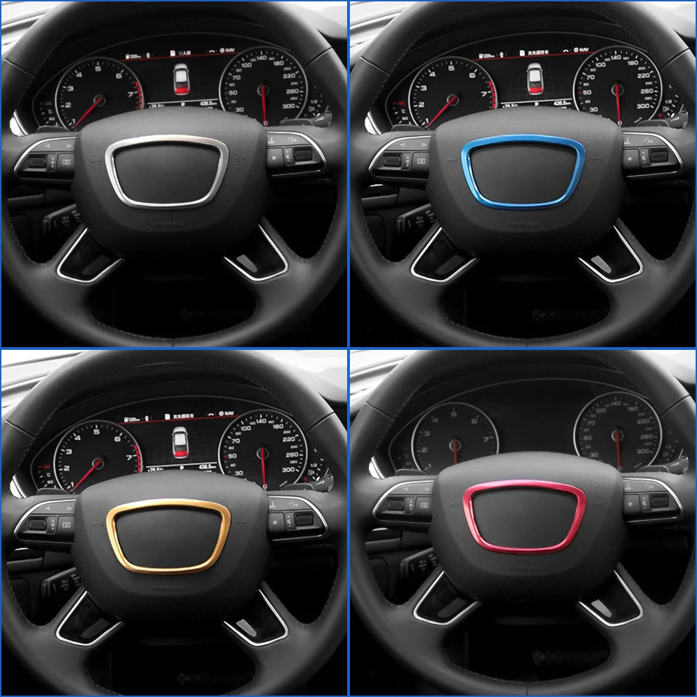 Alloy Chrome Oval Shape Sticker For AUDI A3 A4L A6L Q3 Q5 Q7 A8 Car Steering Wheel Trim Cover Decoration | Автомобили и мотоциклы