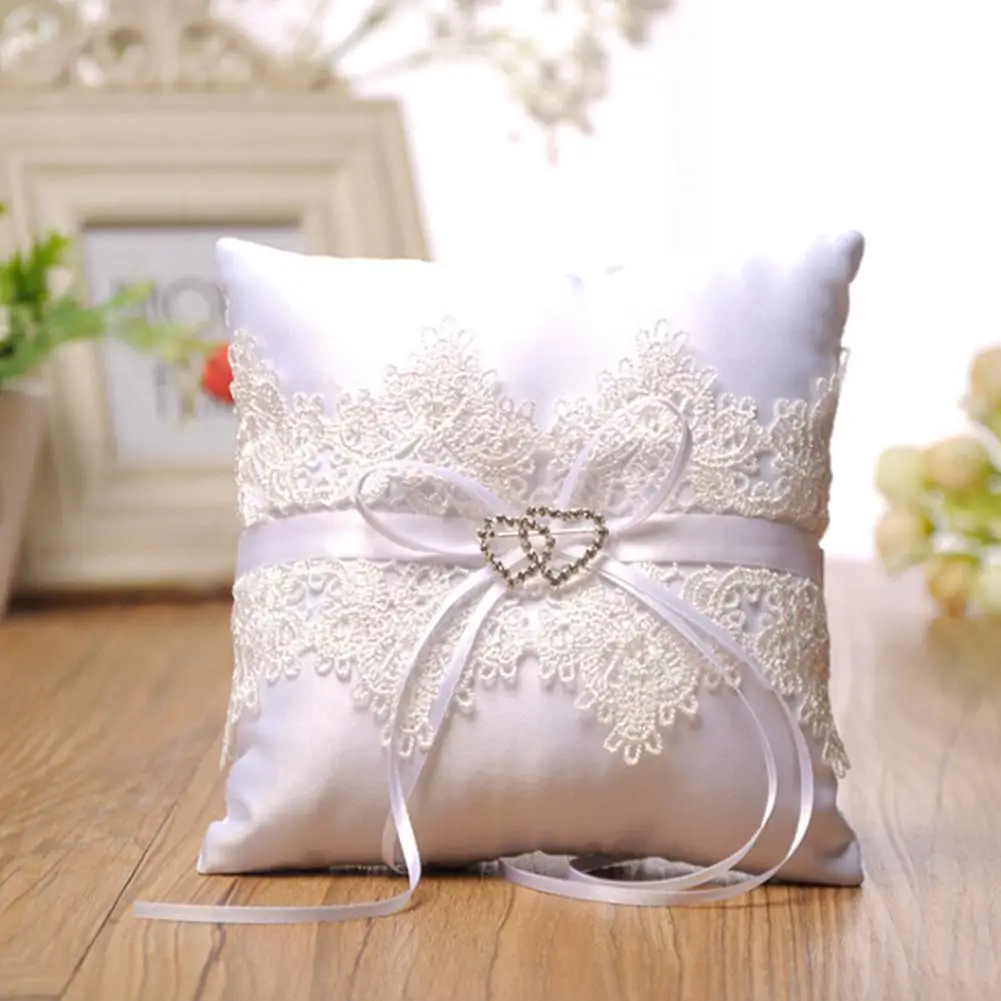 

GloryStar Hollow Out Lace Ring Pillow for Wedding Marriage Ceremony Decoration