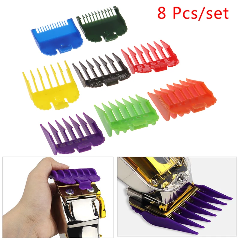 2pcs/8pcs/10pcs Colorful Guide Comb Multiple Sizes Limited Combs Hair Clipper Cutting Tool