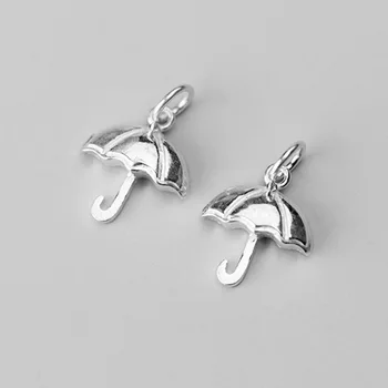 

925 Sterling Silver Cute Design Umbrelle Dangle Charm Female Manual Necklace Decorations Silver Pendants DIY Jewelry Findings