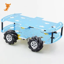 Cheapest Mecanum Wheel Omni-directional Robot Car Chassis Kit with 4pcs TT Motor for Arduino Raspberry Pi DIY Toy Parts