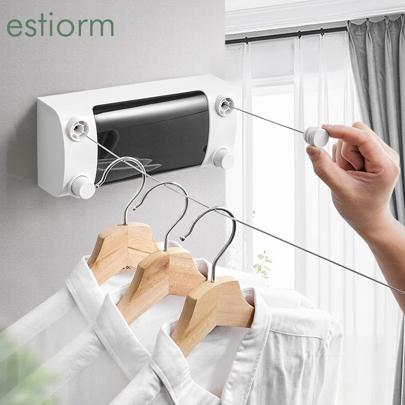 Corde à linge rétractable invisible de 4.2M, cintre mural d
