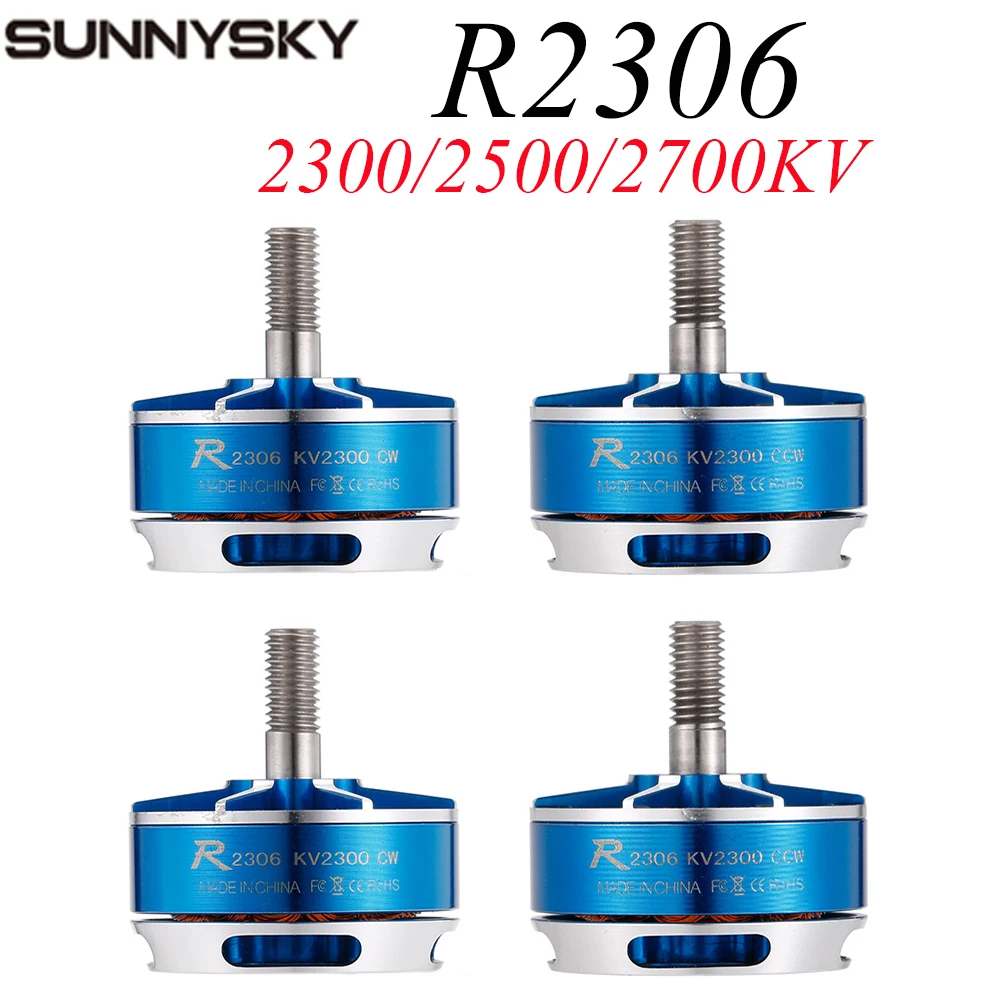 

4pcs Sunnysky Racing Edition R2306 KV2300 KV2500 KV2700 3-5S 2CW 2CCW Brushless Motor For RC Toys FPV Racer Drone