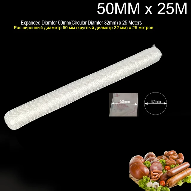 Iyounice Burkolatok Kolbászhéjhoz Kolbászkészítő Élelmiszer -Minőségű Hot Dog Műanyag Házak Nem Ehető 36/50 Mm X 5/25 Méter - Image 6