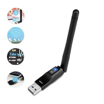 

Mini Wireless USB Adapter 150Mbps Antenna 802.11b/n/g 2 In 1 WiFi Bluetooth4.0 Receiver For Computer PC LHB99