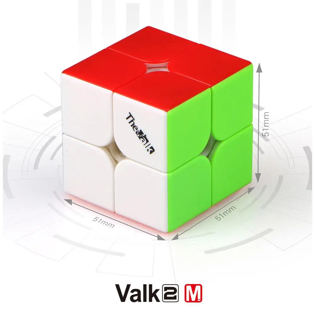 Valk2M скоростной волшебный куб 2X2X2 Магнитный пазл профессиональный матч куб