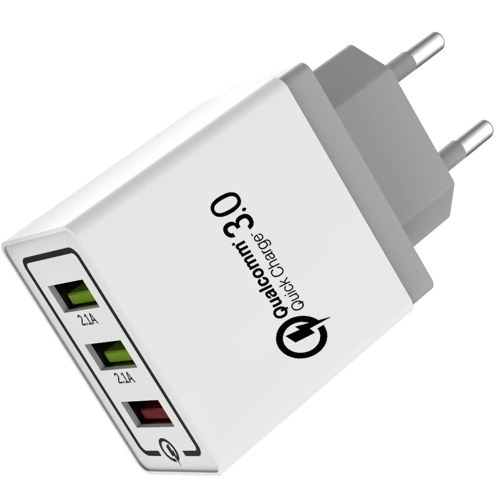 USB 3,0 зарядное устройство quick charge 3,0 QC3.0 Turbo Мульти USB зарядное устройство Turbo Мульти адаптер EU Plug power bank зарядное устройство для xiaomi iPhone - Тип штекера: gray