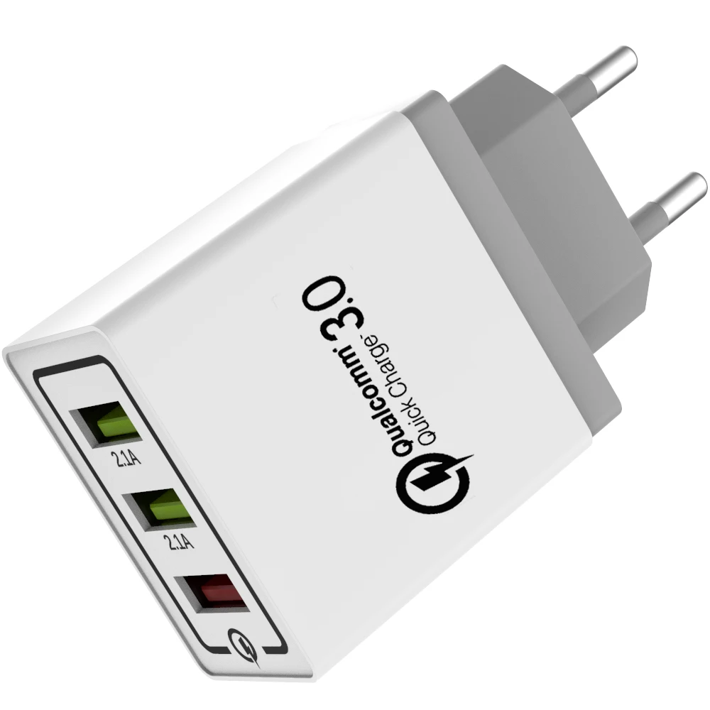 gray USB 3,0 зарядное устройство quick charge 3,0 QC3.0 Turbo Мульти USB зарядное устройство Turbo Мульти адаптер EU Plug power bank зарядное устройство для xiaomi iPhone - Тип штекера: gray