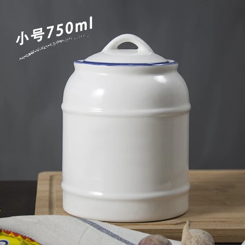 Творческий кухонный керамический уплотнительный горшок молочные закуски к чаю и большой емкости резервуар для хранения кофе сахара зерна - Цвет: 750ML