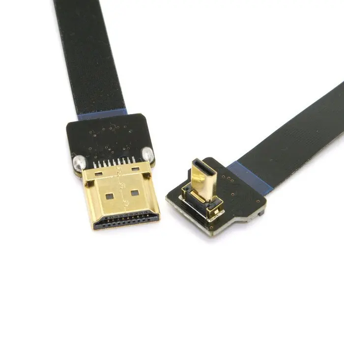 90 градусов вверх угловой FPV Micro HDMI мужчина к HDMI Мужской FPC плоский кабель 20 см для GOPRO Multicopter аэрофотосъемка 10 см 20 см 50 см