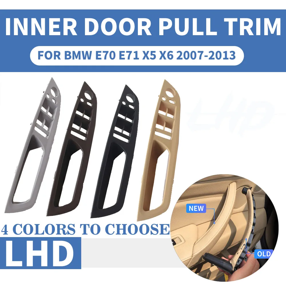 LHD Left Hand Drive Inner Door Pull Handle Beige Black For BMW E70 E71