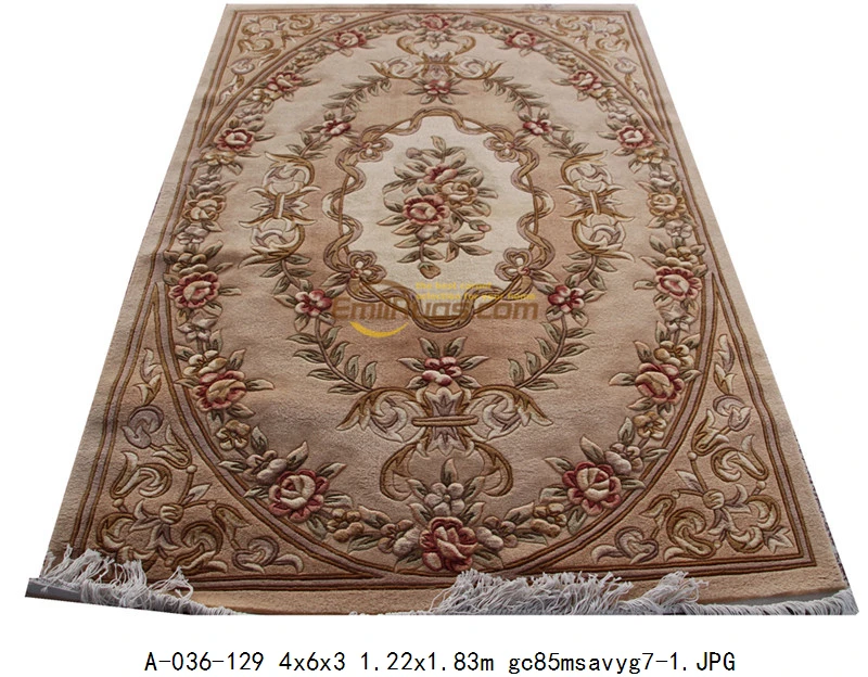A-036-129 4x6 Тканый ковер из шерсти Французский ковер из толстого плюша - Цвет: A-036-129 4x6