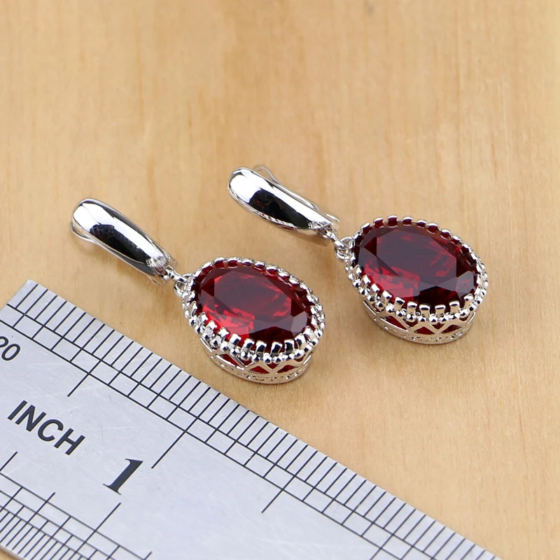Комплект из колье серёг кольца и браслета серебра 925 пробы|jewelry sets women|jewelry setsjewelry red