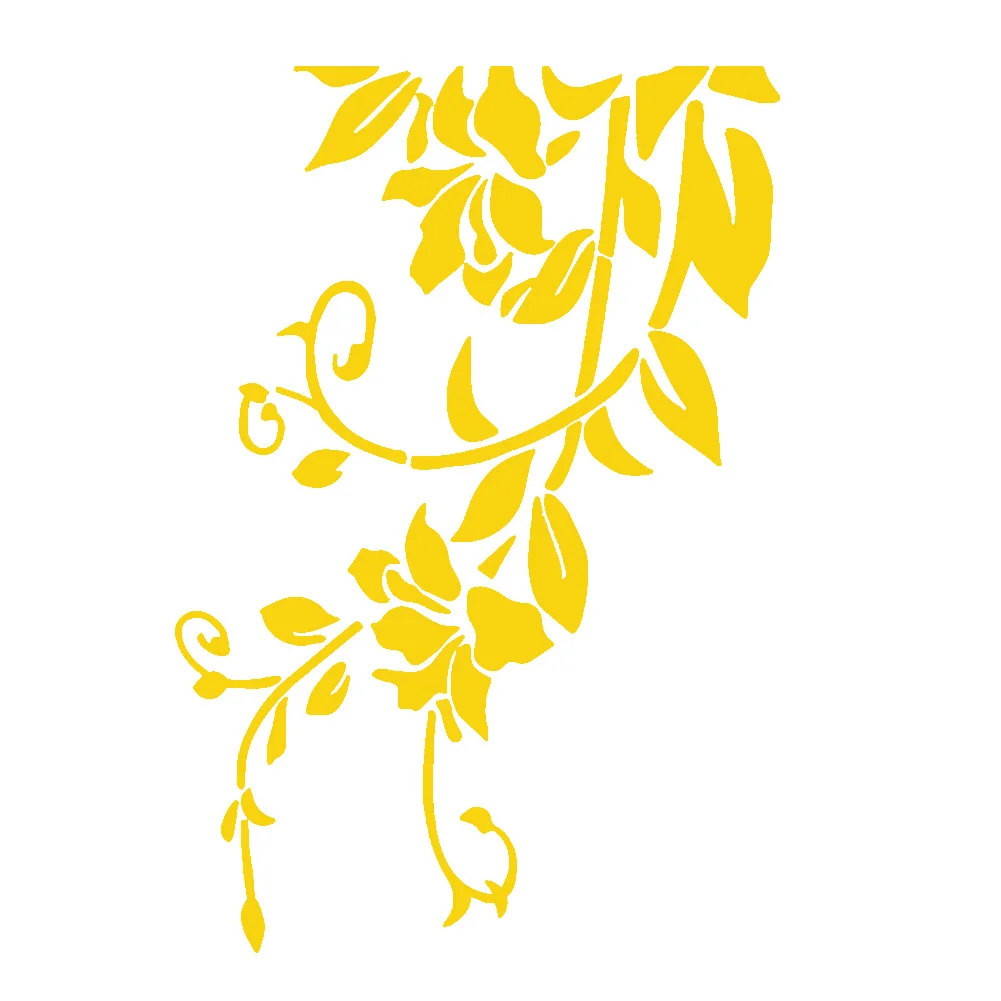 Новое поступление акриловый 3D зеркальный цветок из ротанга узор Наклейка на стену Домашний номер Наклейка - Цвет: Golden