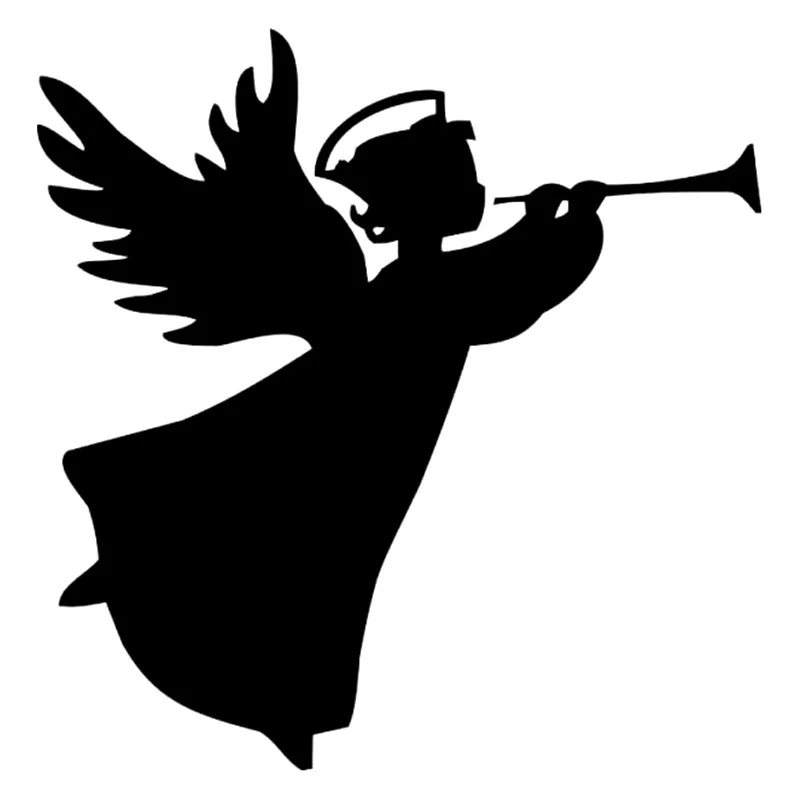 

13.8cm*14.1cm Christmas Angel Vinyl window Styling Decor Stickers Decals