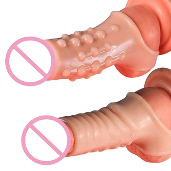 Penis Enlargement Sleeve Soft Silicone Cock Ring Penis Message Delay Ejaculation Sex Toys For Men Adult Sexy Products Sex Shop 6