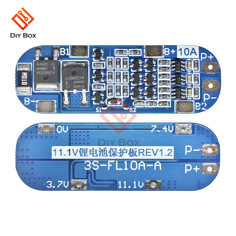 

3S BMS Li-ion Lithium Battery Protectiong Board 10A 18650 Li-Ion Battery Charging Protection Balancer 12.6V Protection Module