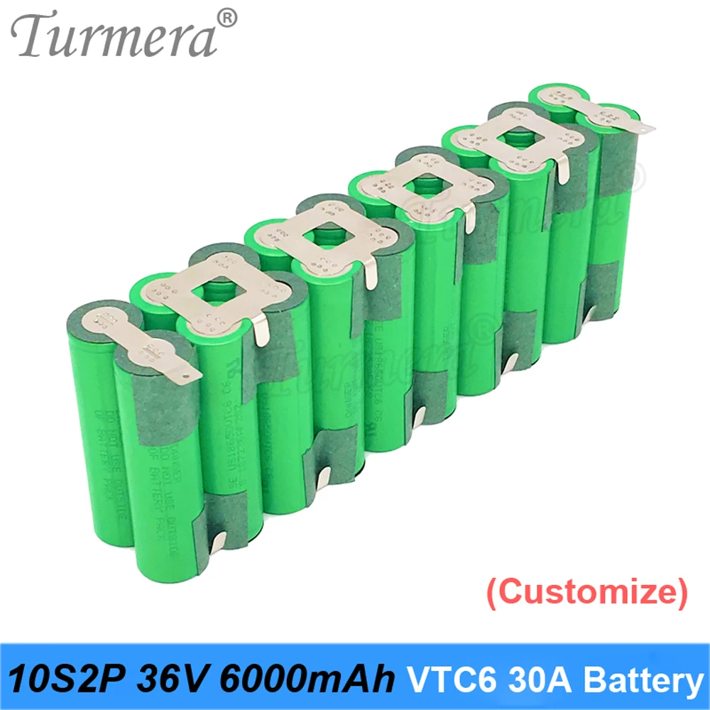 10s 36v 42v battery pack 6000mah Turmera original 18650 battery us18650vtc6 3000mah battery 30a 18650 battery 30a with soldering battery for screwdriver battery 03 1000-1000
