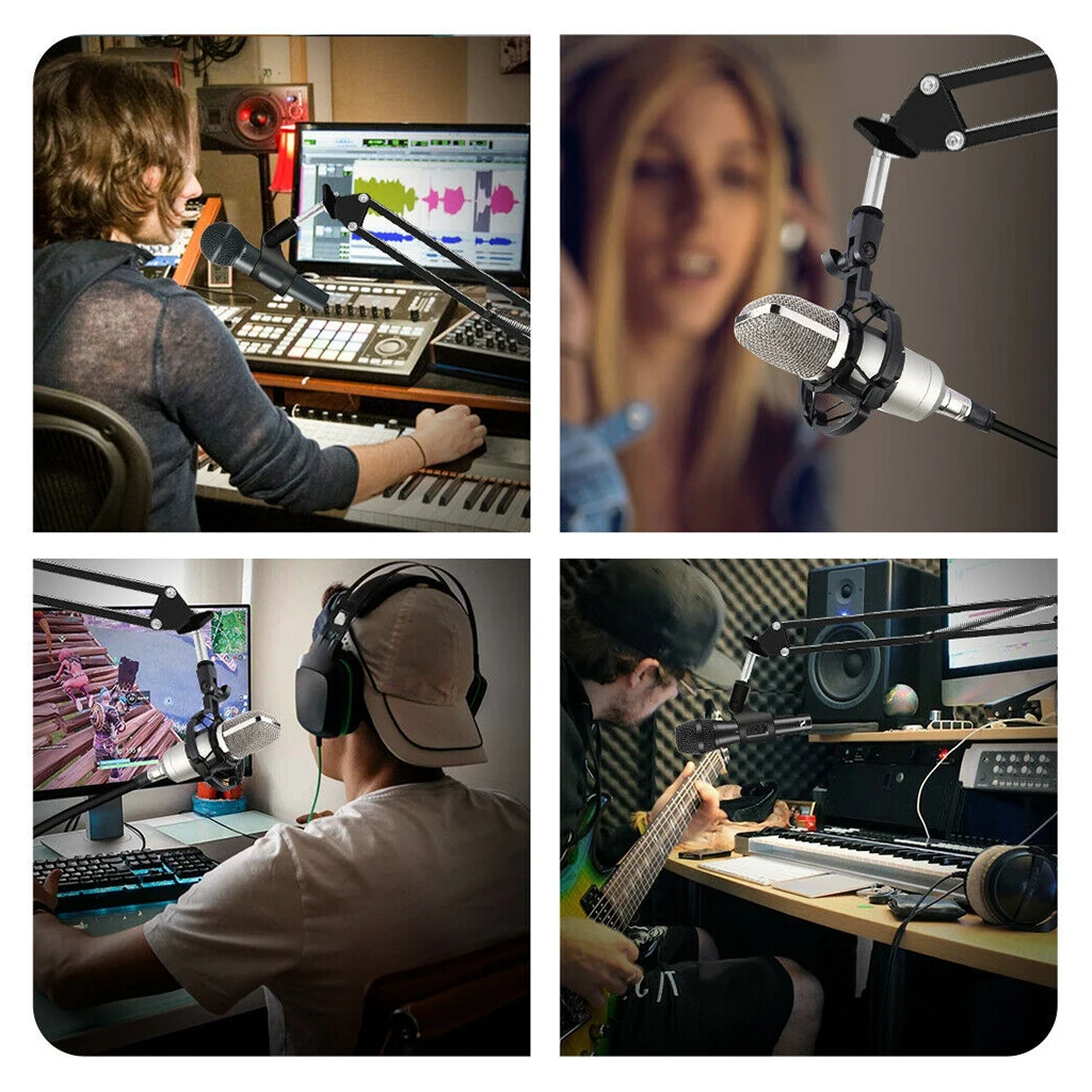 Adjustable Studio Microphone Boom Mount Arm Stand Windscreen  Filters Video Recording Live Broadcast Stages