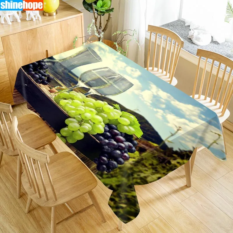 Custom Grape Table Cloth Oxford Print Rectangular Waterproof Oilproof Wedding Table Cover 100X140cm,140X250cm - Цвет: tablecloths 8