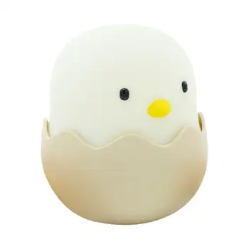 

Eggshell Chicken Shaped Atmosphere Lamps Portable ABS Silicone Room Desktop Decorative Light Bed Bedside Touch Night Light